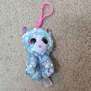 🦋 TY Sequin Keychain with Pink Clip - Whitney